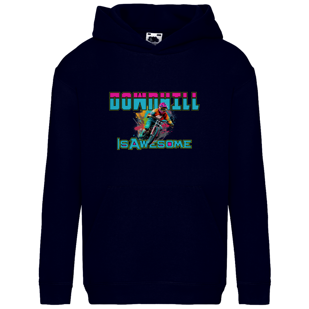 Downhill is awesome - Kids Basic Hoodie - Bergreise