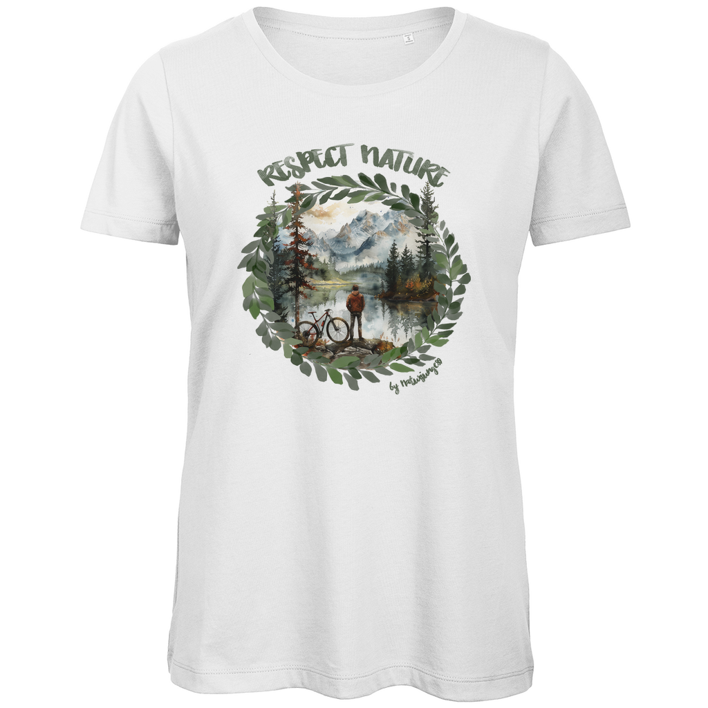 Respect Nature by Naturjunge 89 - Damen Premium Bio T-Shirt - Bergreise