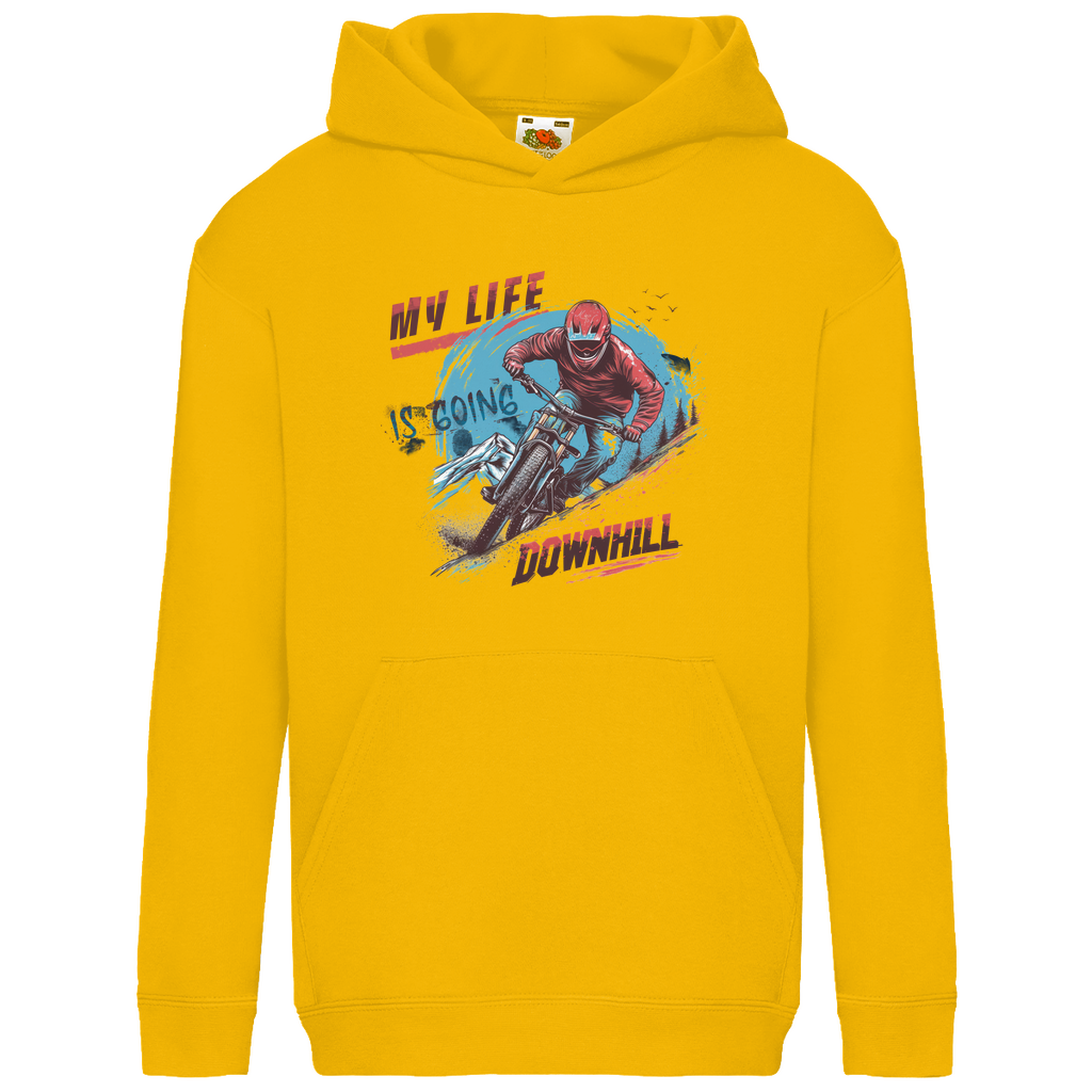 My life is going downhill - Kids Basic Hoodie - Bergreise