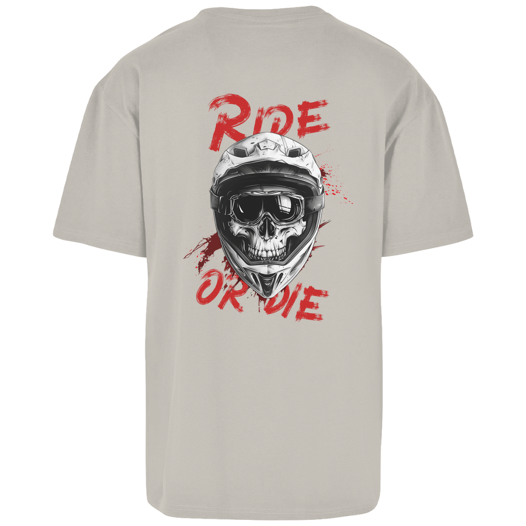 Ride or die Skull - Oversize T-Shirt - mit Backprint - Bergreise