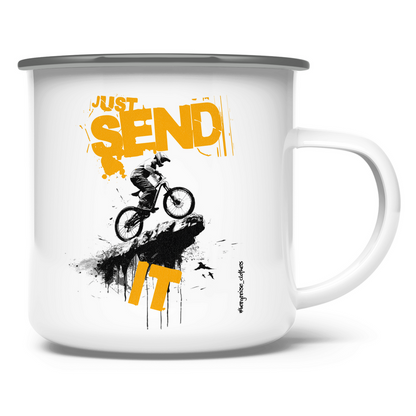 Just send it - Emaille Tasse - Bergreise