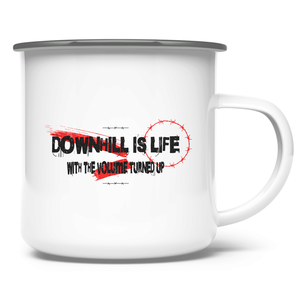 Downhill is Life - Emaille Tasse