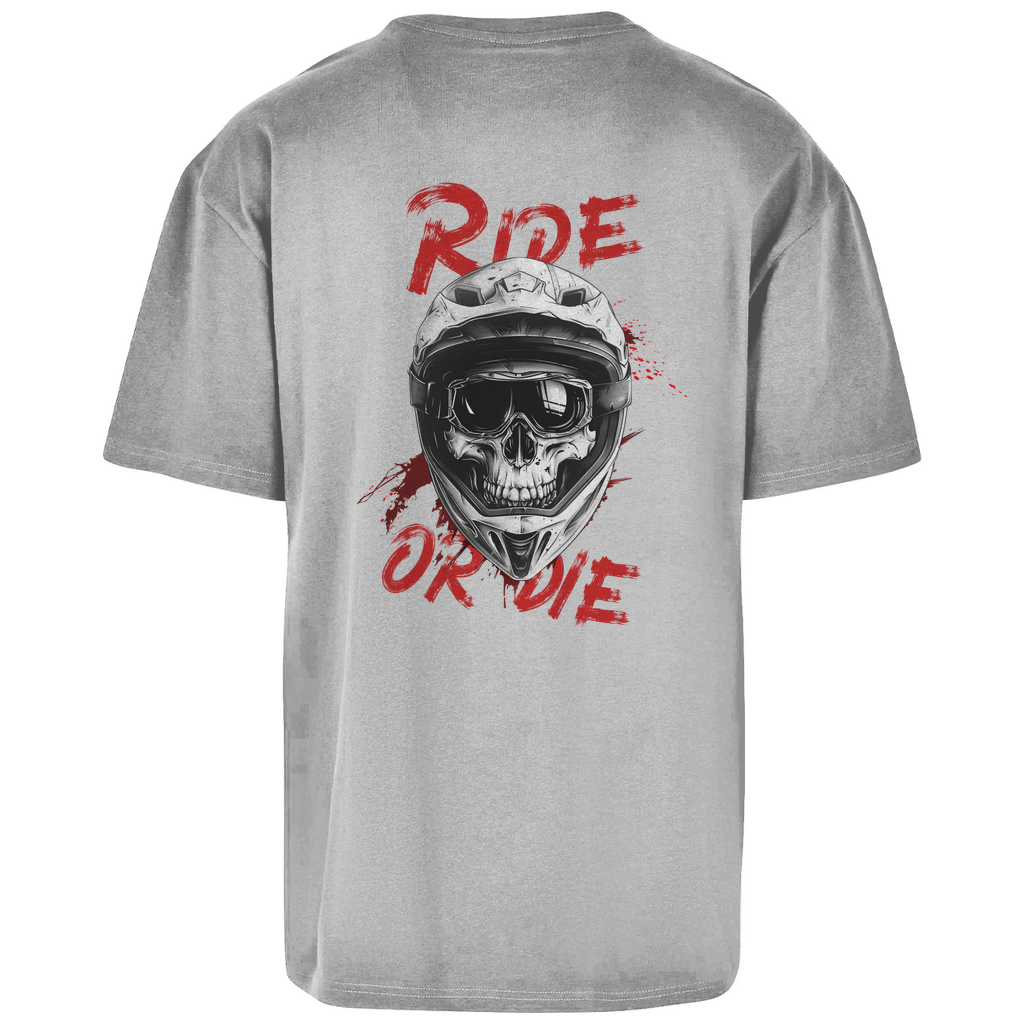 Ride or die Skull - Oversize T-Shirt - mit Backprint - Bergreise