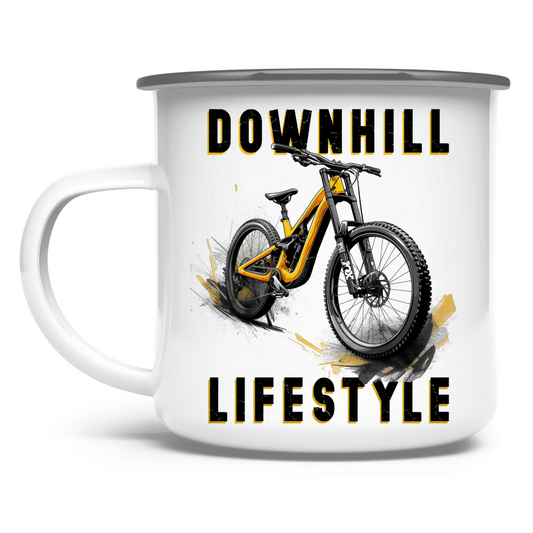 Downhill Lifestyle - Emaille Tasse - Bergreise