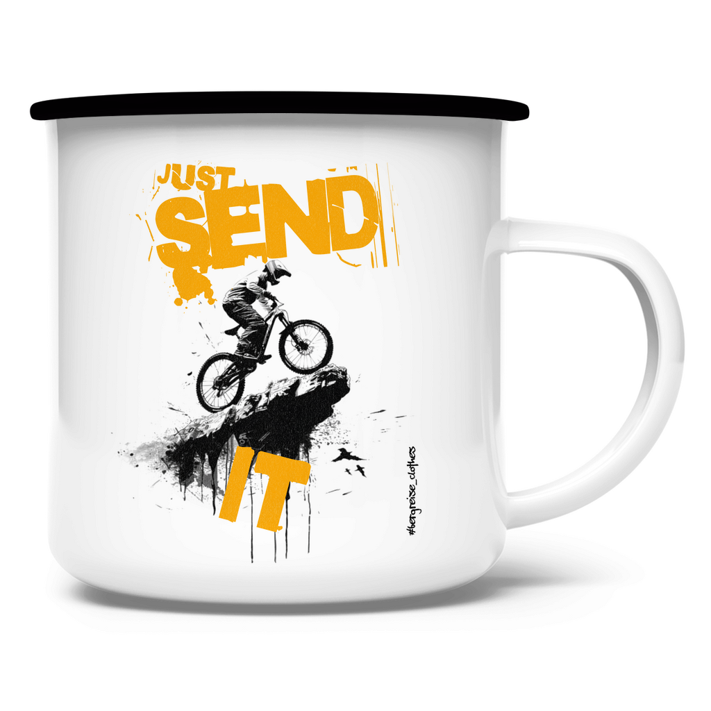 Just send it - Emaille Tasse - Bergreise