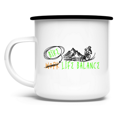 w̶o̶r̶k̶  Bike Life Balance - Emaille Tasse