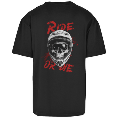 Ride or die Skull - Oversize T-Shirt - mit Backprint - Bergreise