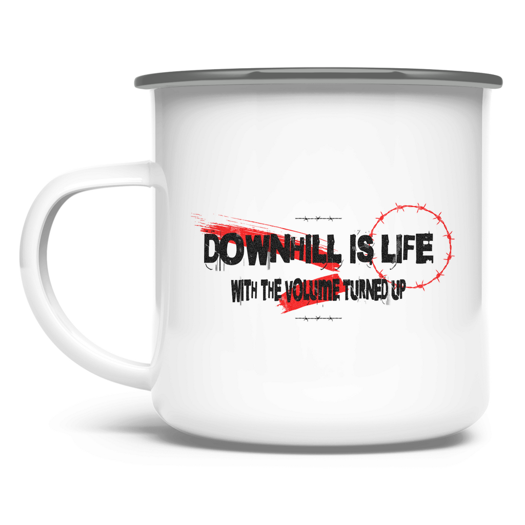 Downhill is Life - Emaille Tasse