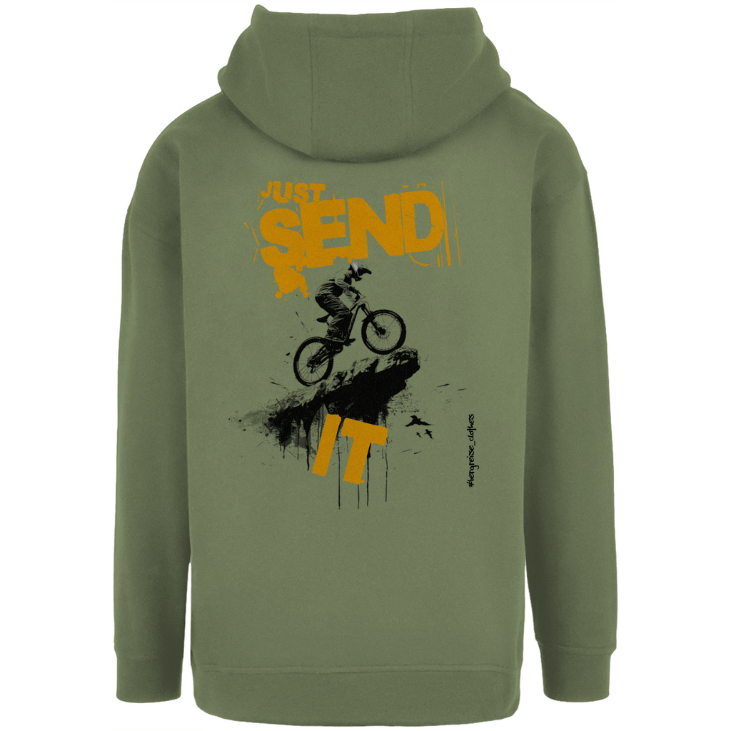 Just send it - Unisex Oversize Hoody - mit Backprint - Bergreise