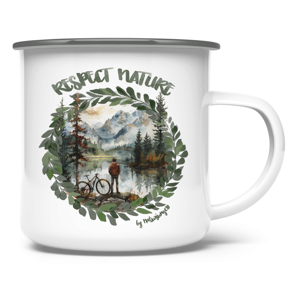 Respect nature by Naturjunge89 - Emaille Tasse - Bergreise