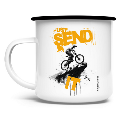 Just send it - Emaille Tasse - Bergreise