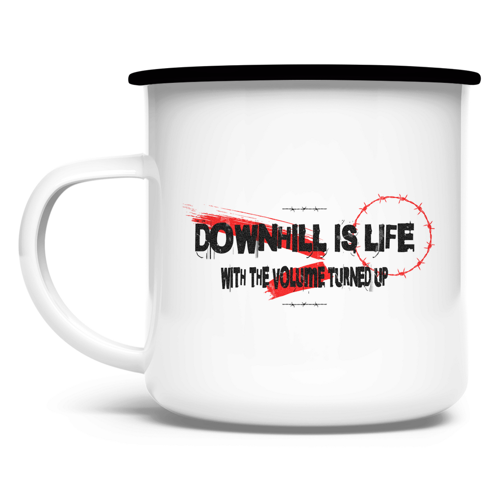 Downhill is Life - Emaille Tasse