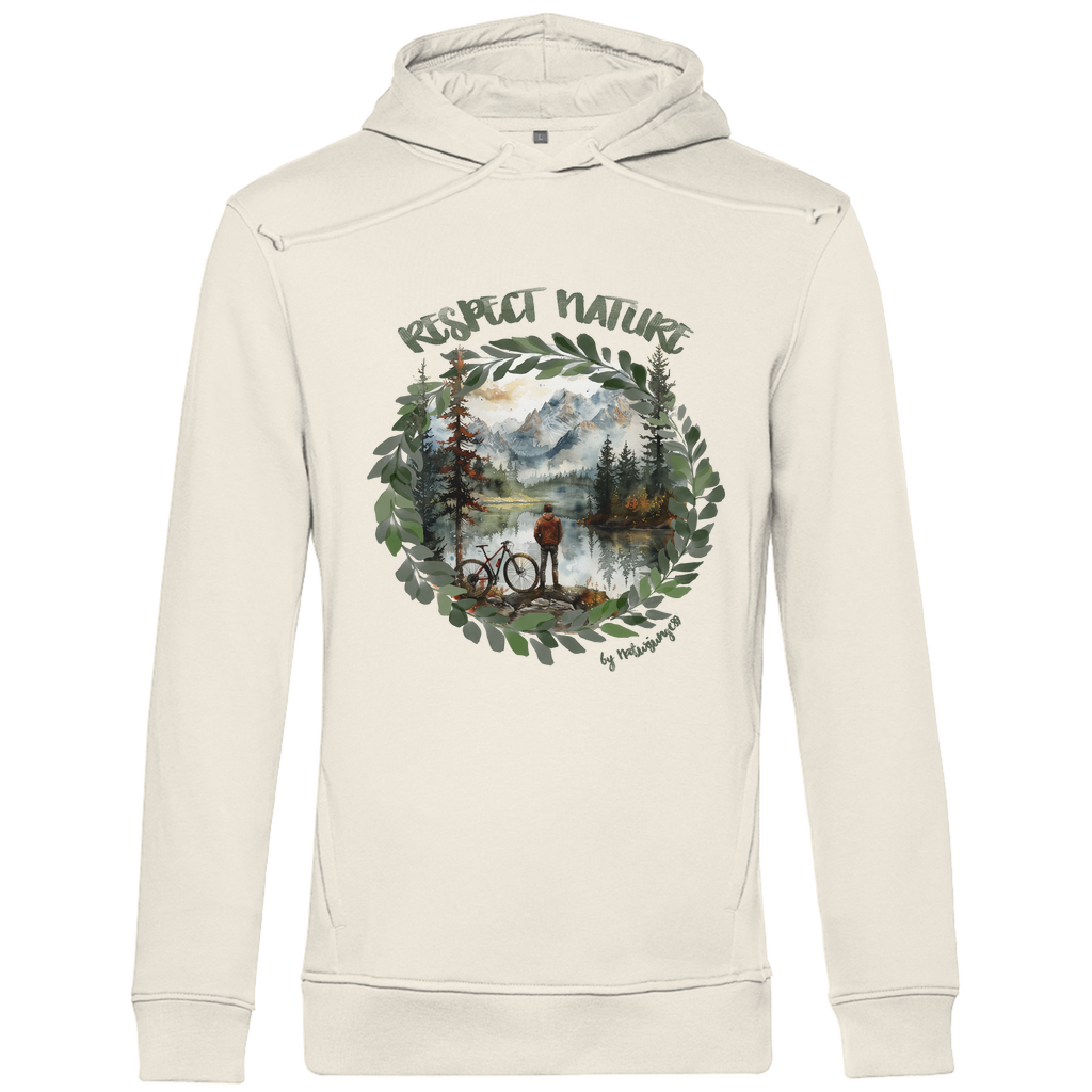 Respect Nature by Naturjunge 89- Herren Premium Bio Hoodie - Bergreise