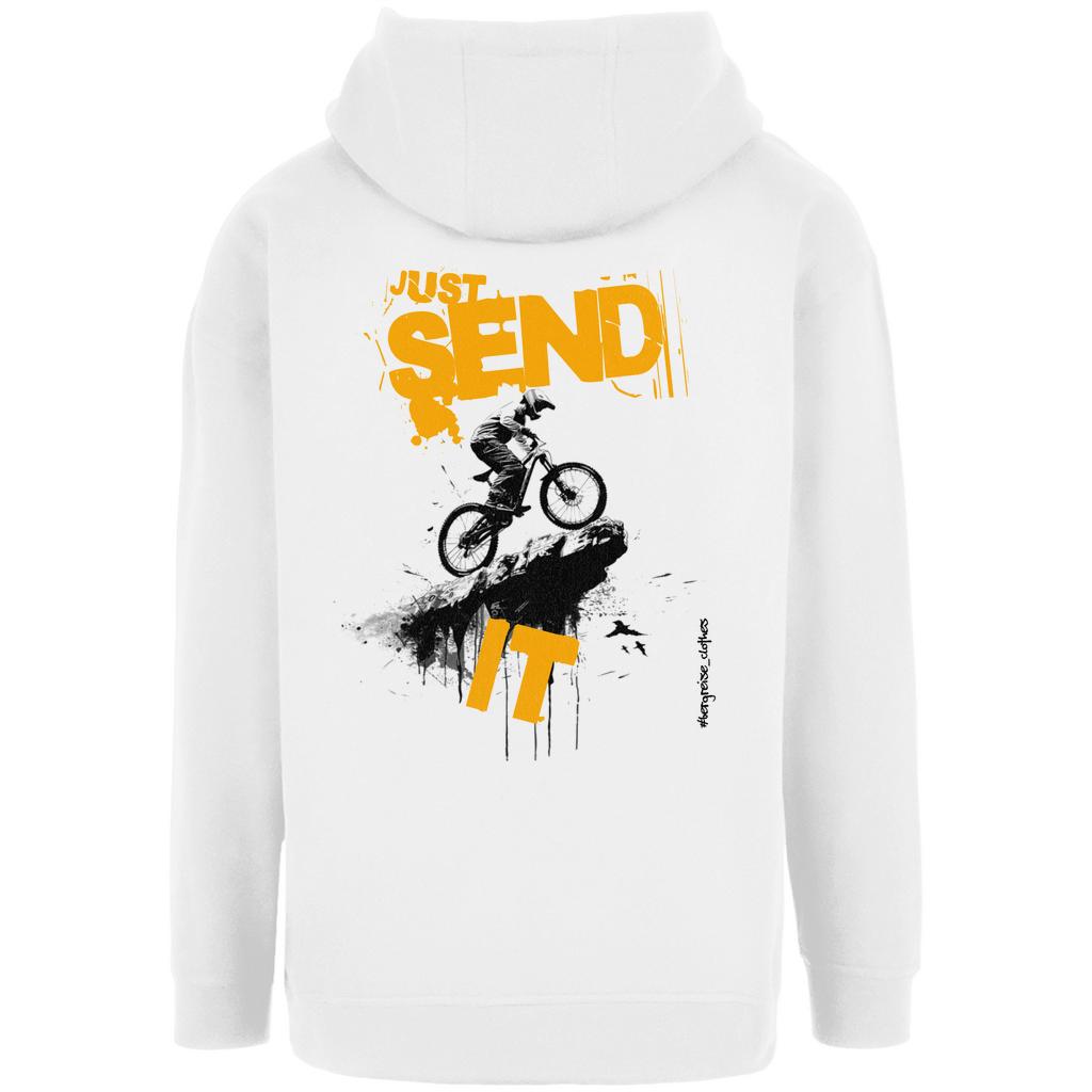 Just send it - Unisex Oversize Hoody - mit Backprint - Bergreise