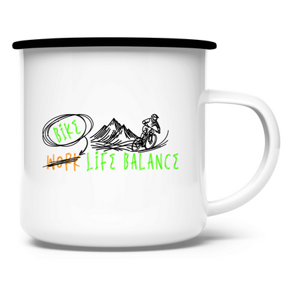 w̶o̶r̶k̶  Bike Life Balance - Emaille Tasse