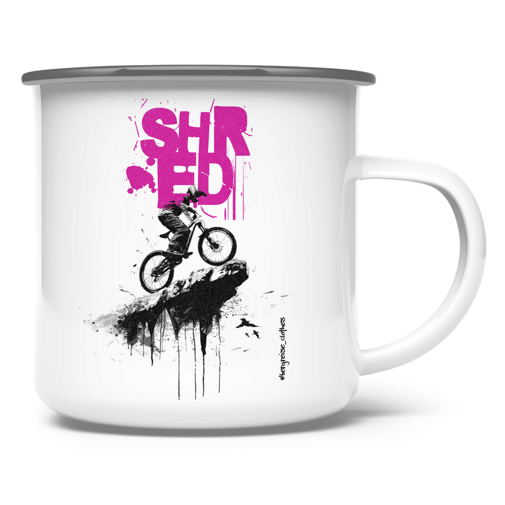 SHRED - Emaille Tasse - Bergreise