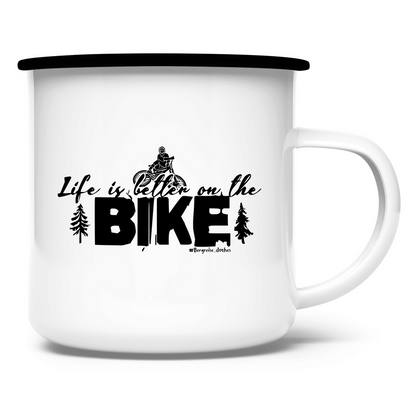 Better on the bike - Emaille Tasse