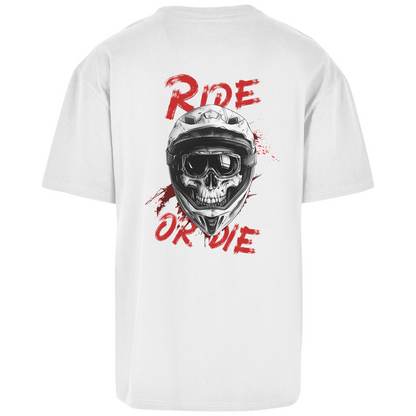 Ride or die Skull - Oversize T-Shirt - mit Backprint - Bergreise