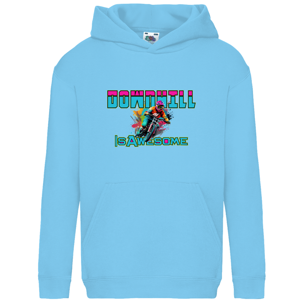 Downhill is awesome - Kids Basic Hoodie - Bergreise