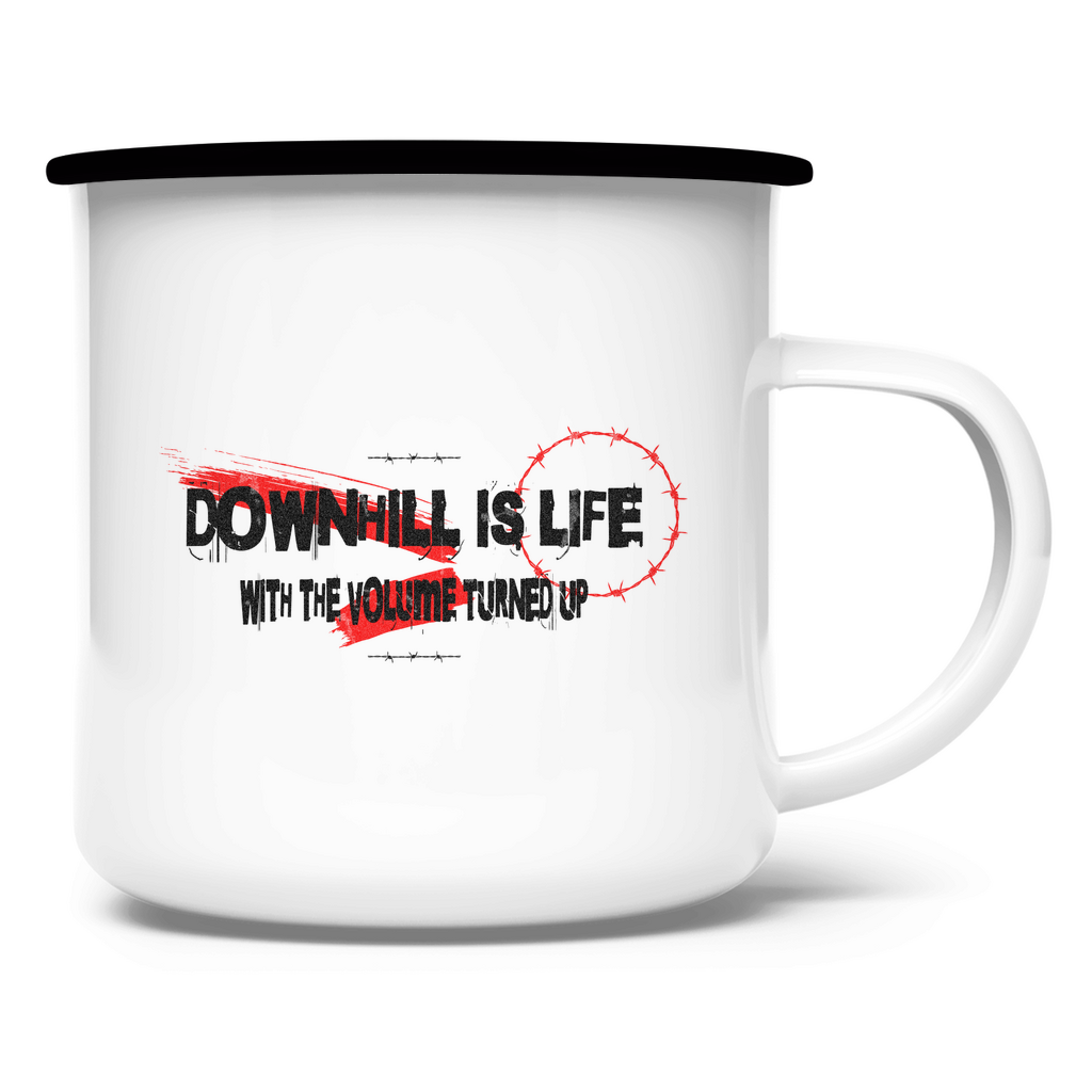 Downhill is Life - Emaille Tasse