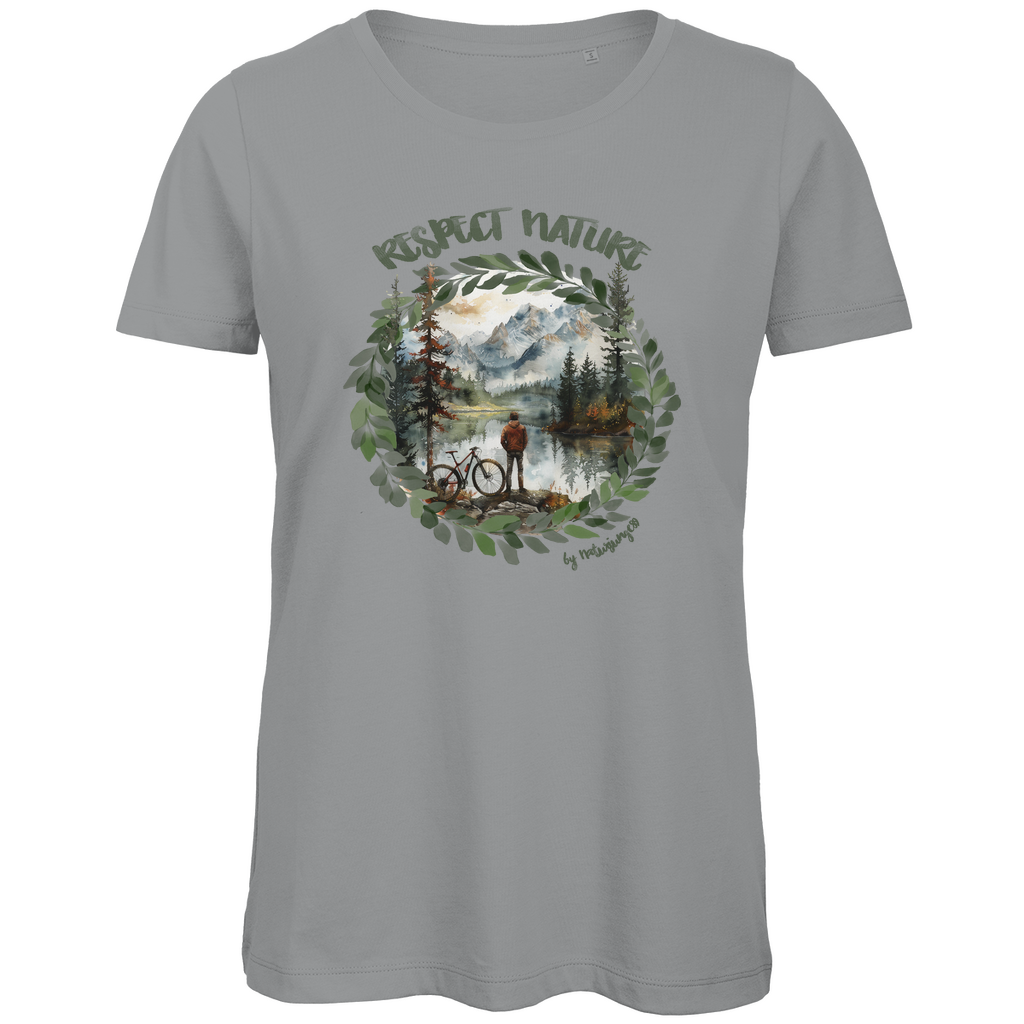 Respect Nature by Naturjunge 89 - Damen Premium Bio T-Shirt - Bergreise