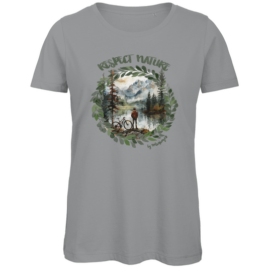 Respect Nature by Naturjunge 89 - Damen Premium Bio T-Shirt - Bergreise