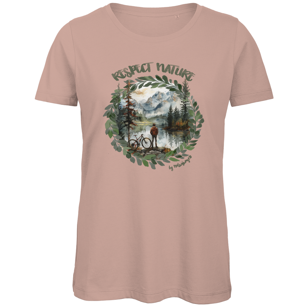 Respect Nature by Naturjunge 89 - Damen Premium Bio T-Shirt - Bergreise