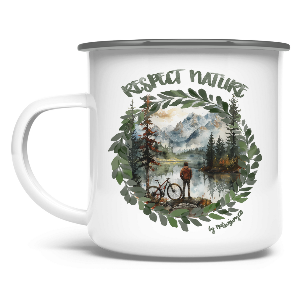 Respect nature by Naturjunge89 - Emaille Tasse - Bergreise