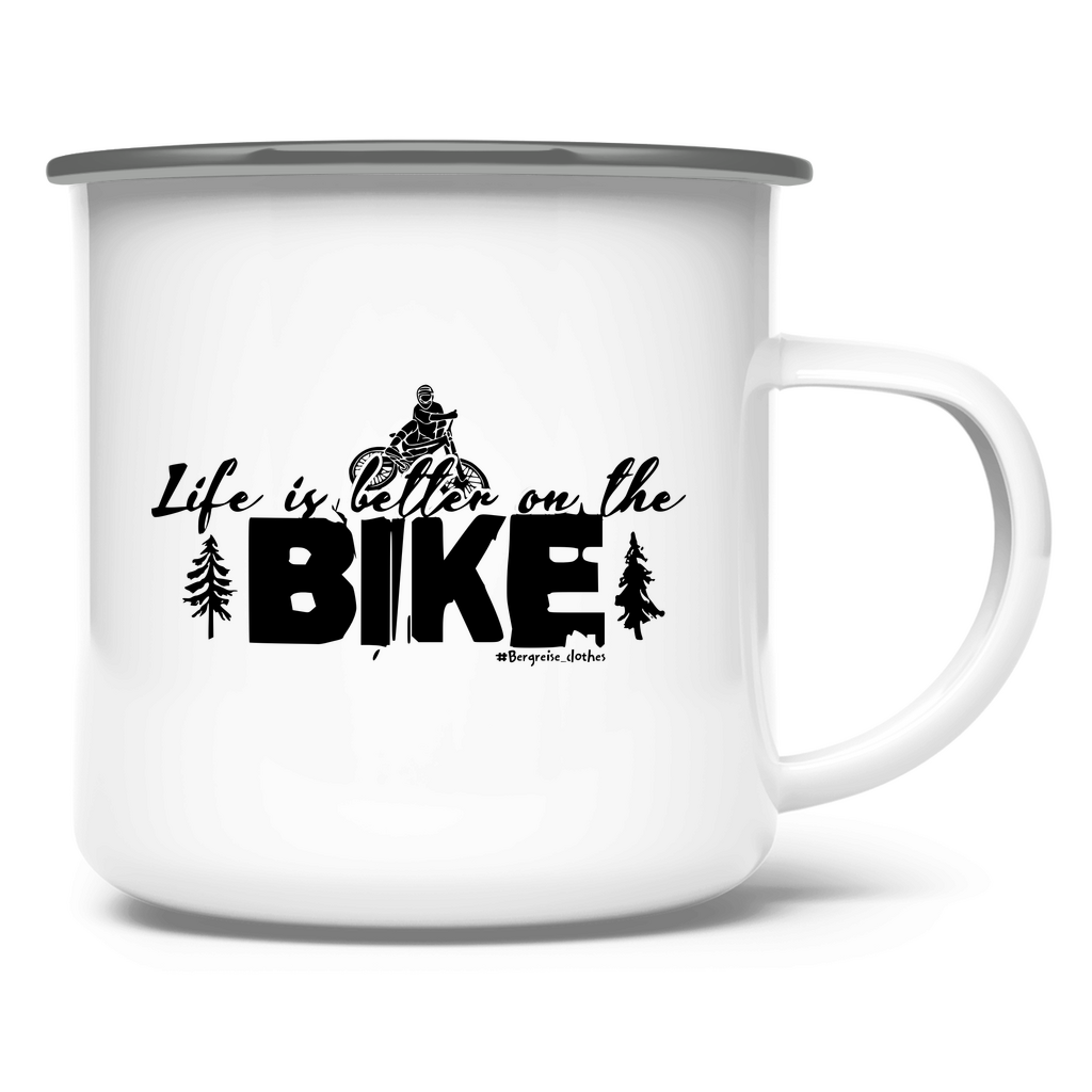 Better on the bike - Emaille Tasse